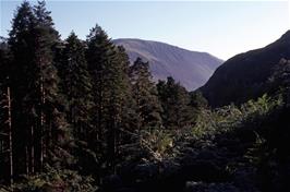 View back towards Minffordd and the Mynydd Rugog range on the far side of Lake Tal-y-Llyn, showing how far we have climbed already