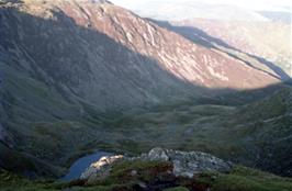 View back to the way we walked up to Llyn Cau