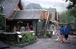 Frances and Jackie at the entrance to the Alternative Energy Centre at Machynlleth