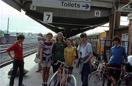 Duncan, Frances, Jackie, Andrew W, John S and Stephen at Shrewsbury youth hostel, our final tour photo together