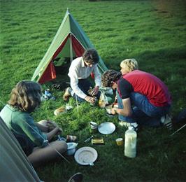 Michael helps with the cooking.  (Photo: Kevin Presland)