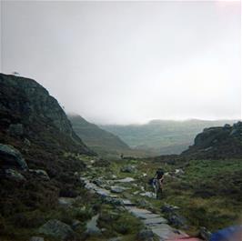 Simon Haly reaches the top of the Bwlch Tyddiad pass / Roman Steps (Photo: Kevin Presland