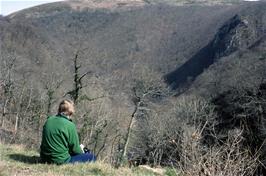 Phil Burrows admires the view to the Watersmeet valley