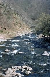 View downstream on the River Lyn from Watersmeet