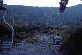 Going up the ski lift at the Glencoe Mountain Resort