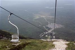 Returning to the car park on the ski lift