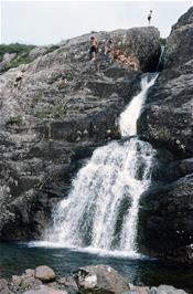 A water break at Glencoe Falls in the Pass of Glencoe