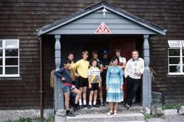 Richard, Andrew W, Duncan, Glen, Simon, Andrew B and Kevin with the wardens at Glencoe YH