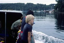 Approaching Tobermory harbour on the small 1830 passenger ferry from Mingary