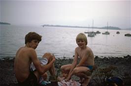 Kevin, Matthew T and Matthew B - after a dip in the Loch