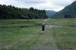 Matt Burrows walking along path towards Loch Ba