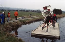 Two of our members just couldn't resist boarding this raft on the Exeter canal