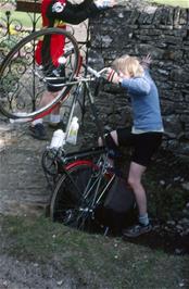 Matthew gets stuck in a gully, but do you remember where this was?  Possibly at Richard's Mum's house in Cheltenham?