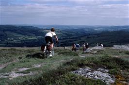 Adam Nice follows the path over Hamel Down towards Widecombe