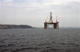 An oil rig in the estuary between St Mawes and Falmouth