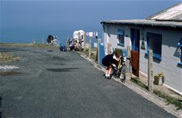 Preparing to leave Perranporth youth hostel