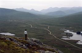 Andrew Billington admires the view of the hostel and the track to Corrour station