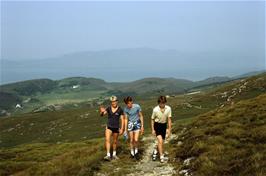 Simon, John and Tom accompany Michael on the climb to Dun Caan