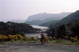 Richard enjoys the view to Plockton estuary and Loch Carron, from Plockton High School