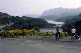 Richard and Julie enjoy the view to Plockton estuary and Loch Carron, from Plockton High School