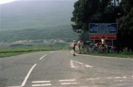 The challenging sign at Tornapress, the start of the biggest climb of the tour