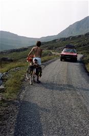 Tom Woodman within sight of the upper hairpins