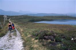 The start of the track at the top of the hill, passing Loch na h-Airbhe