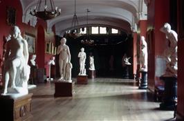 Gallery of statues at Carbisdale Castle youth hostel