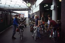 Disembarking at Glasgow Queen Street station