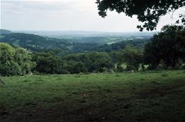 View back towards Lustleigh, from one of the lanes heading up towards North Bovey