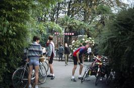 Preparing to leave Salcombe youth hostel