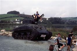 Waiting for the day ride on the Sherman Tank at Torcross