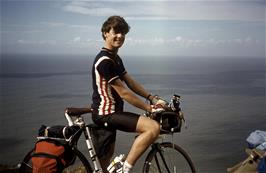 Richard Wiseman on the coast path to Valley of the Rocks (Photo: Jean Brierly, Agfachrome transparency film)