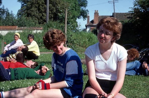 Julie Strong and other Exeter Section members outside Kenton Village Hall
