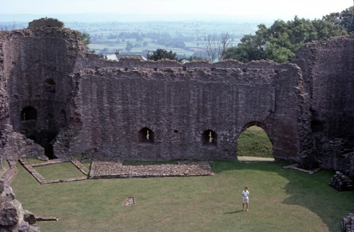 Frances in the grounds of White Castle, the best-preserved of the Three Castles, near Llantilio Crossenny
