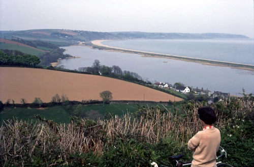 Frances Lofty enjoys the fabulous views across Slapton Ley from above Torcross